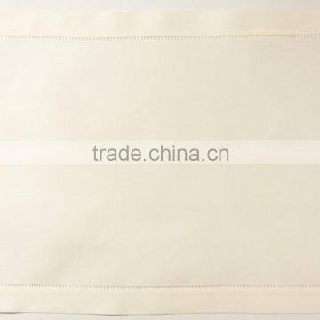 Hand hemstitch ivory cotton placemat