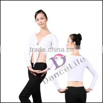 A2416 Adult Long Sheeves Dance Wrap Tops for yoga wrap tops wholesale dance tops