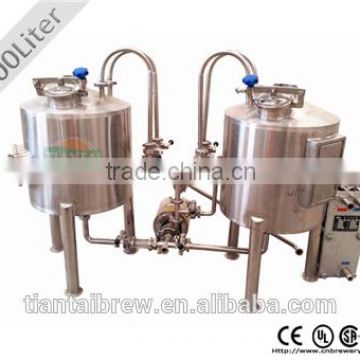 Small steel one barrel brewing system for beer