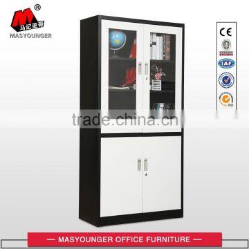 High Quality Office Furniture up Glass Door and Down Steel Door Filing Cabinet photo-6