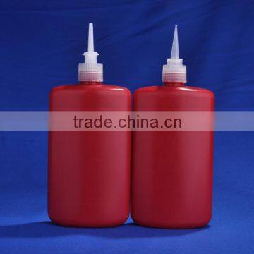 empty chemical industrial use anaerobic glue bottle with screw cap sealing