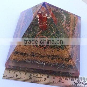 Orgonite Malachite Pyramid With Powerful Crystal Point Pyramid shaped Orgone Wholesaler and Supplier