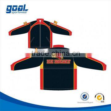 Wholesale 100 polyester breathable sports custom sublimation hockey jackets