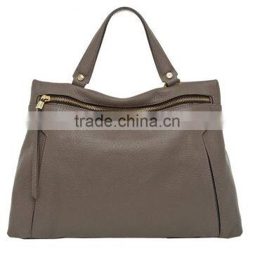 MD6011 Grey zipper open ladies hand bag genuine cow leather handbag