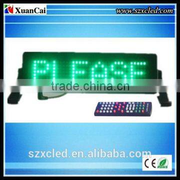 CE RoHS High brightness led 7*35dots car led signs rear window scrolling led car sign display