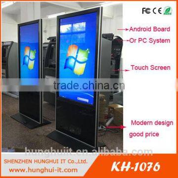 Ultra Thin Digital Signage / HD Touch Screen Advertising Totem with Wifi / 3G