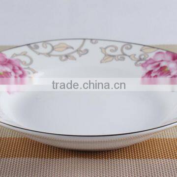 Hot sale Ceramic new bone china soup plate/poland charger plate