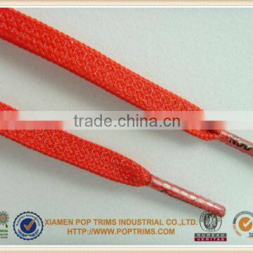 fashion colorful flat plastic tips rope shoelace with silicone printing for garment accessories