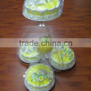 4 tiers Acrylic round shape floating cake stand