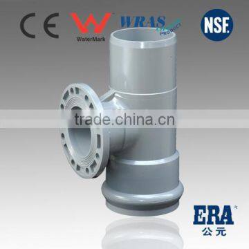 ERA PVC fitting PN10 pvc rubber ring fittings flange tee