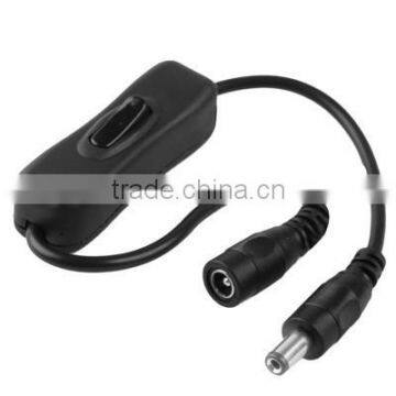 Female and Male DC 12V Power Connector Plug 2.5*5.5MM with Intermediate rocker on/off switch