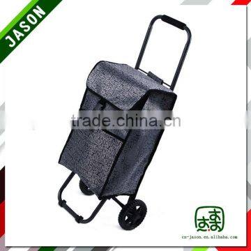 Pooyo Jacquard fabric folding shopping trolley bag D2-12