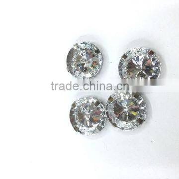 10mm Round Rivoil Acrylic Rhinestone Metal Claw Diamante Bag Gems Sewing on DIY Garment Accessories Jewerly Clear