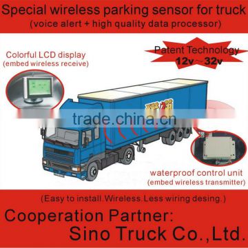 12V-32V wireless truck parking sensor park radar 4 sensor system