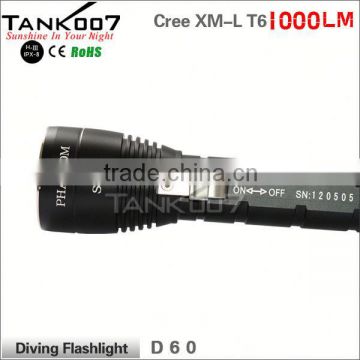 Professional 1200 lumens diving flashlight(200 meters diving) TANK007 D60