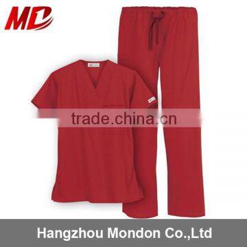 Woman Medical Maroon Red Scrub Suit for Hospital Hot Sale