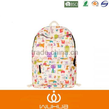 cute cat print children school backpack with high quality