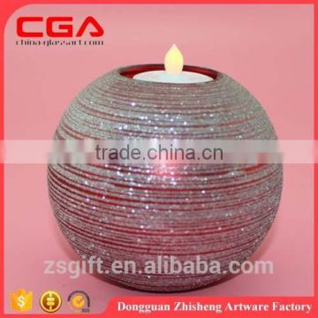 Round glass candle stand,painting glass candle holder for home decorations