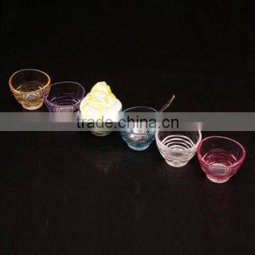 hot sale hand painted 4pcs glass ice cream bowl set ice cream bowls gift set