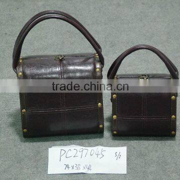 Retro rivets Brazilian leather carrying case