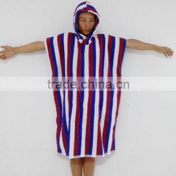 100% cotton ultra plush stripes terry towel surf poncho stripes towelling changing surf poncho