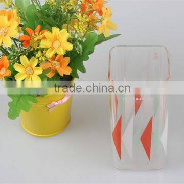 350ml OEM Printed Square Drinking Glass Cup Juice Glassware From Factory Fancy Square Drink Glass Cup