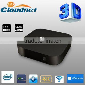 Cloudnetgo Win 8.1 + Android 4.4 Dual OS Mini PC TV Box Intel Z3735F Quad Core 2GB RAM 32GB ROM Smart TV box KODI preinstalled