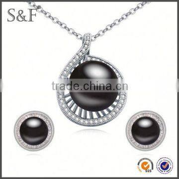 NEW Fashion African Beads jewelry black bead pendant and earring set