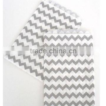 Gray and White Chevron Paper Treat Bags for party favors