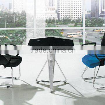 glass furniture new trend small round office meeting table with glass top PT-M004