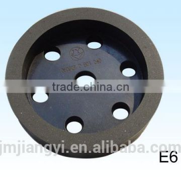 Two-band grit resin wheel