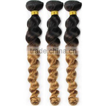 high quality 100% human brazilian ombre blond loose wave hair