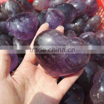 wholesale natural rock polished amethyst quartz stone crystal hearts