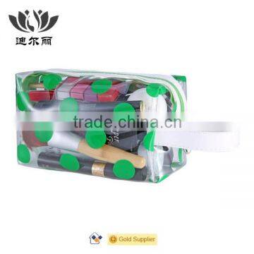 Customized Color Dot Chart Clear PVC Cosmetic Bag