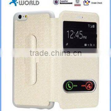 TPU Flip Case for iPhone 6S with Smart Window and Stand