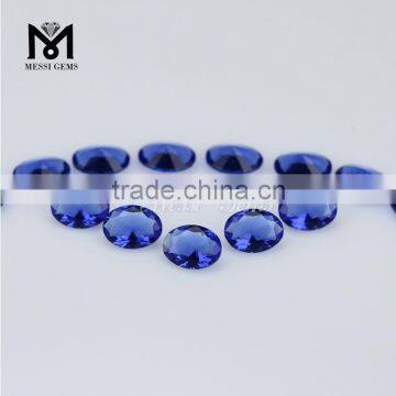 Factory Price Oval 6x8 Charming Sapphire Blue China Glass Stones