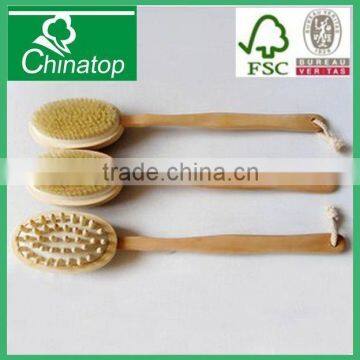 High Qulity Long Wood Massager Bath Shower Back Bath Scrubber