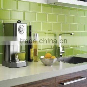 Glass subway tile 4x12 Lemongrass tile is perfect for any tile backsplash