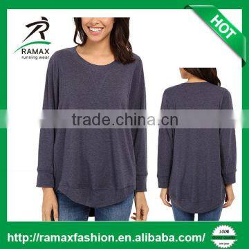 Ramax Custom Women Scoop Neck French Terry Loose Sweatshirt Tops