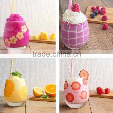 Elliptical Transparency Yogurt Glass Cup Ice Cream Cup