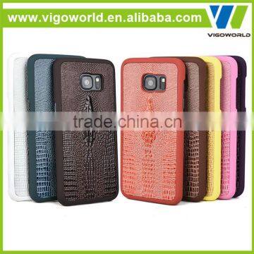 3D deisgn Croco pattern PU lagging coating pc cover for samsung s7 edge