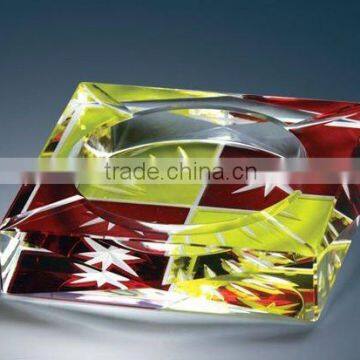 USA crystal ashtray,crystal smoking accessory with engraved logo color for bar decorations (R-1015