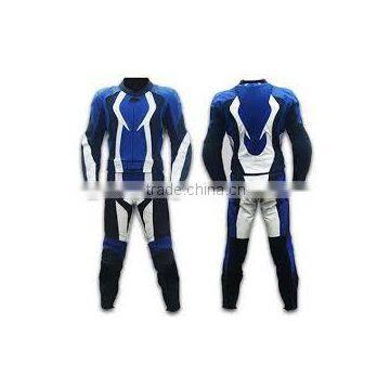 Perrini Fusion Motorcycle Riding Racing Leather Suit w/ Padding & Hump