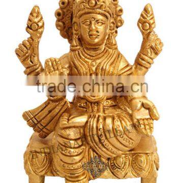 Handmade Brass Set of Ganesh Laxmi Ji God Goddess Hinduism Religious Antique Gift