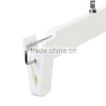 Square Hook White Plastic Skirt/Pant Hanger With Adjustable Clips photo-6