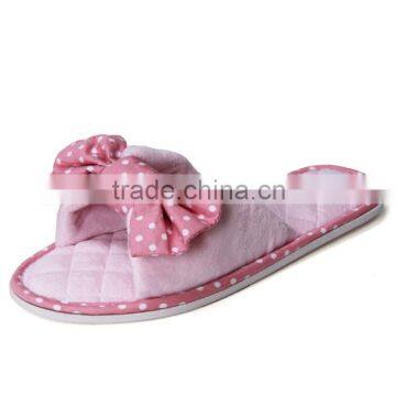 quilted insole big bow decorated open toe indoor home slipper woman lady slipper cheap price slippers women