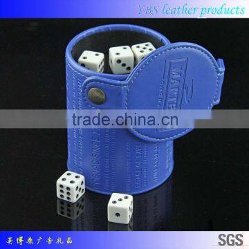 factoty direct leather dice cup with lid