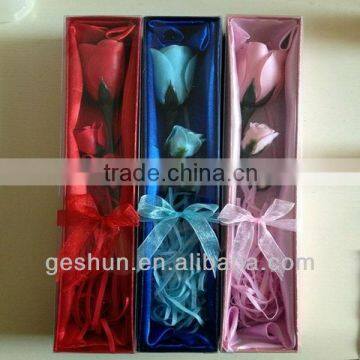 2013 rose flower soap with Silk cloth
