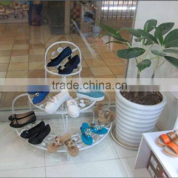 retail metal steel wire round shoes shelf outdoor shoe rack for mall shops shelf commercial shoe rack