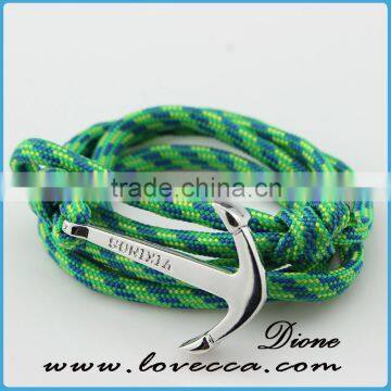 High Quality Colorful Leather Anchor Bracelet for Jewelry
